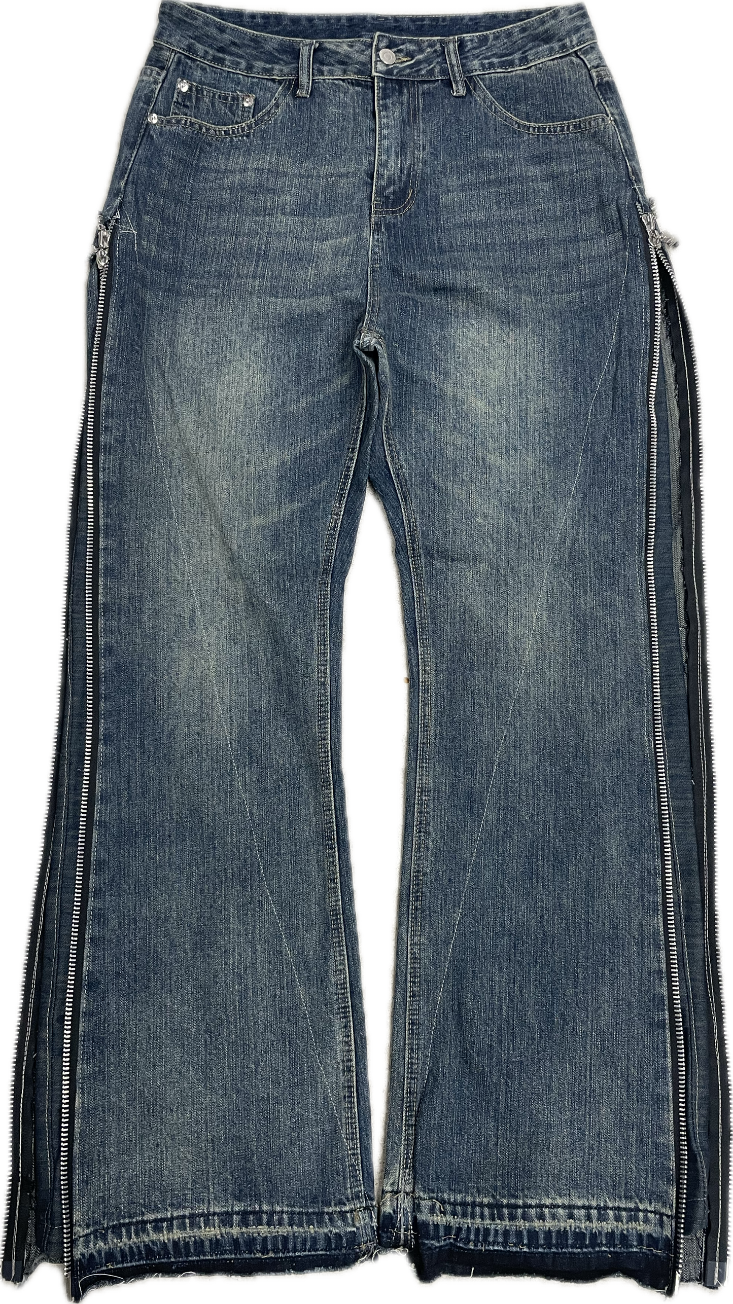 Dark Denim Zipper Pant