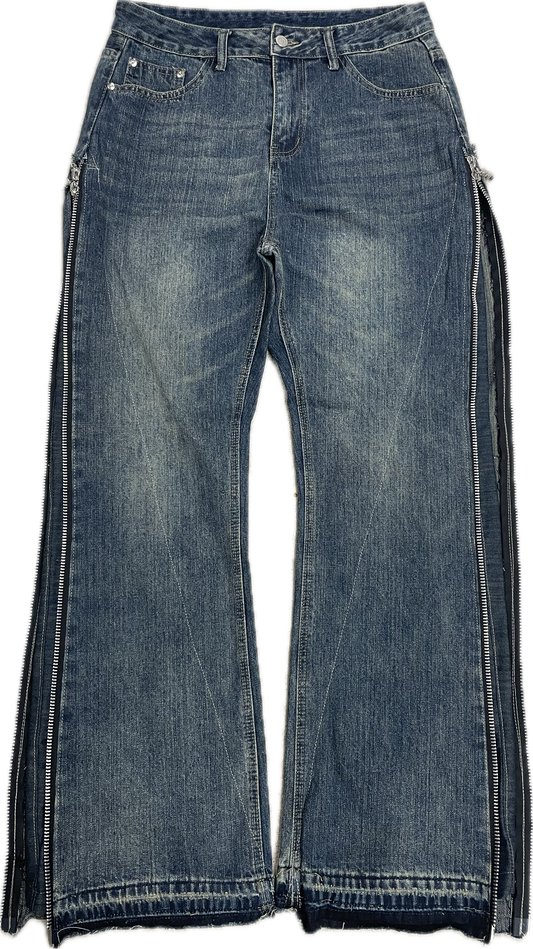 Dark Denim Zipper Pant