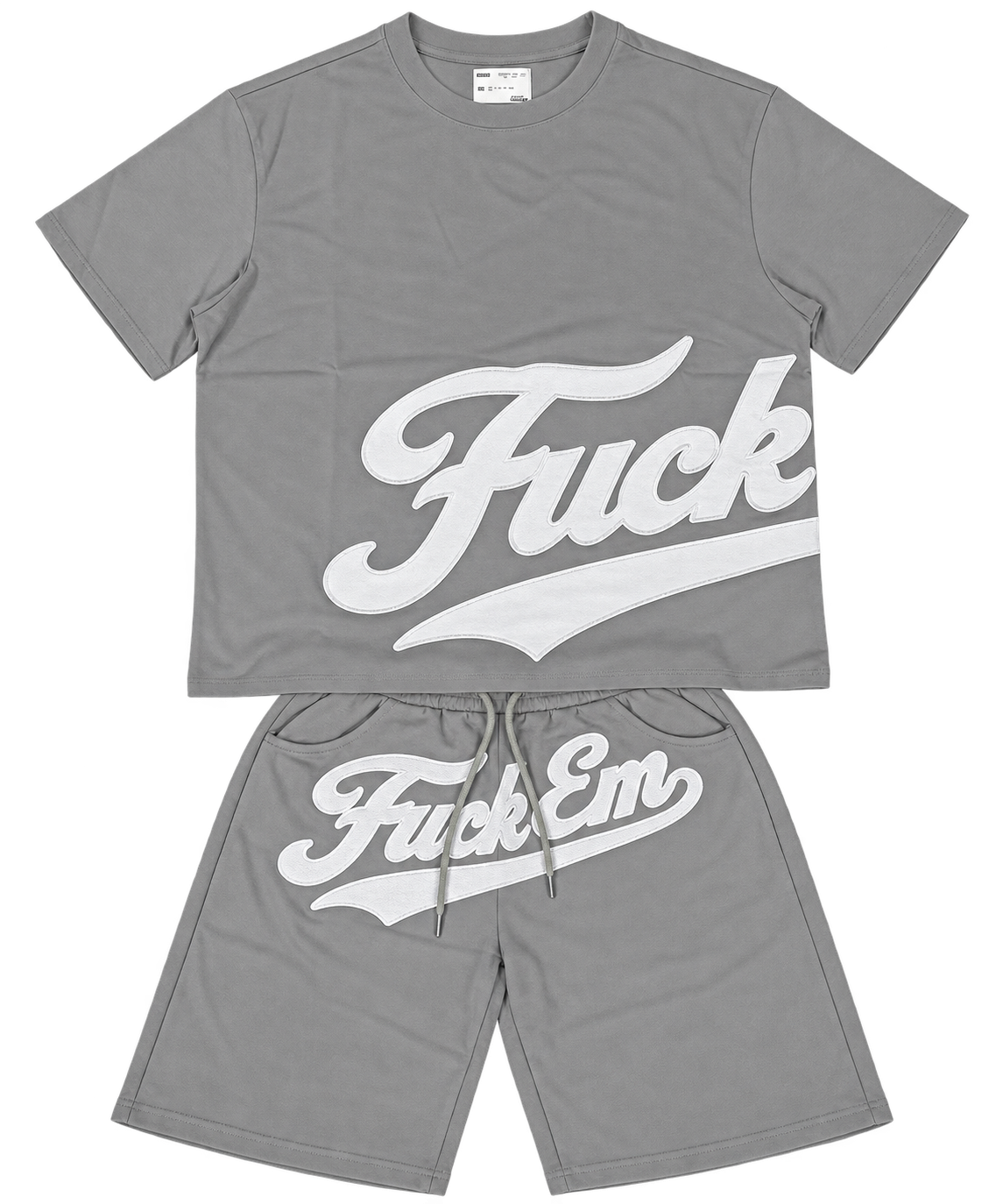 White Logo Tee Set