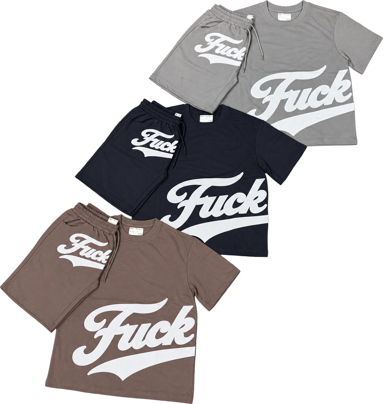 White Logo Tee Set
